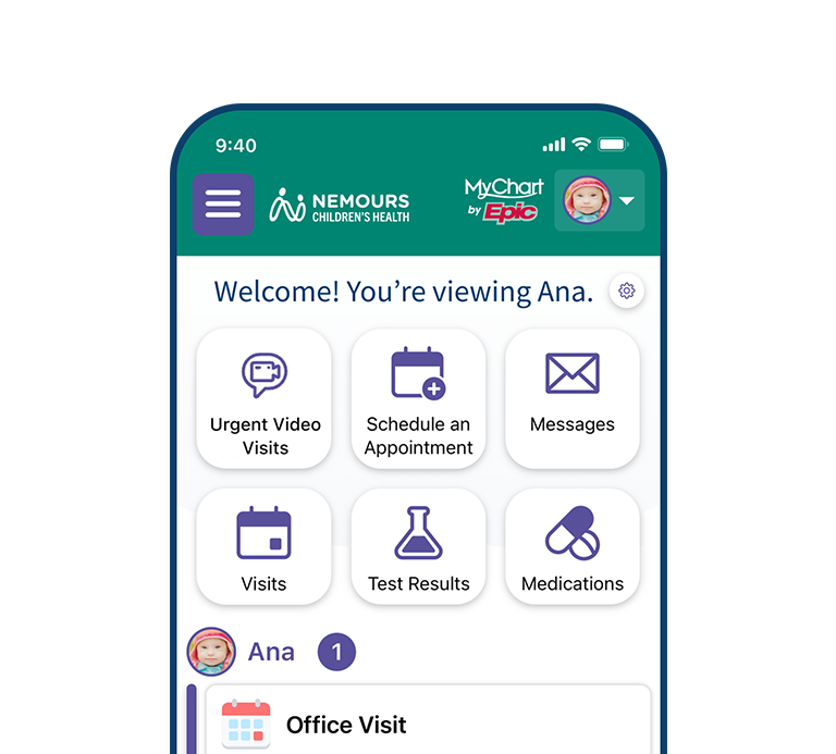 Nemours Children's MyChart Child Home