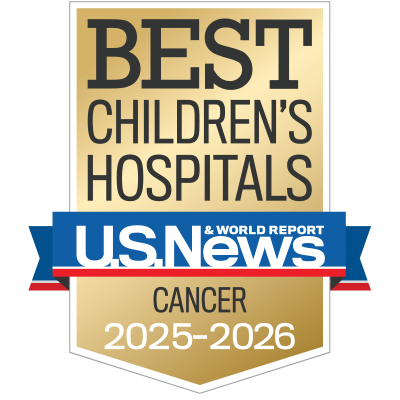 U.S. News & World Report Best Children's Hospitals Cancer 2025-26 badge