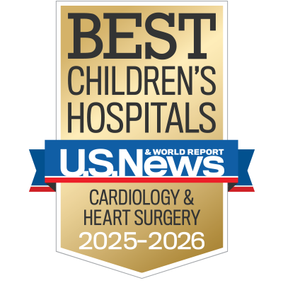 U.S. News & World Report Best Children's Hospitals Cardiology & Heart Surgery 2025-26 badge