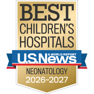 U.S. News & World Report Best Children's Hospitals Neonatology 2026-27 badge