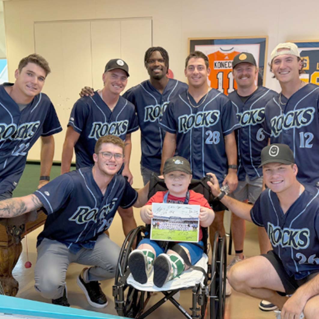 Jackson with ball players